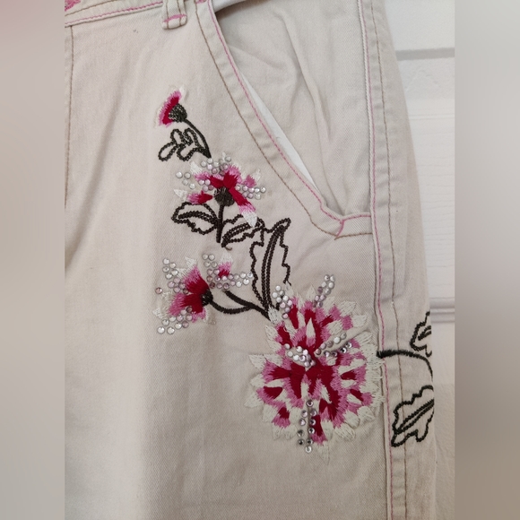 Children's Embroidered Jeans with Rhinestones - Picture 3 of 5